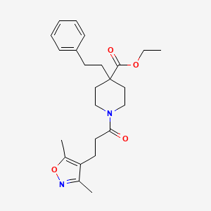 molecular formula C24H32N2O4 B4926799 ethyl 1-[3-(3,5-dimethyl-4-isoxazolyl)propanoyl]-4-(2-phenylethyl)-4-piperidinecarboxylate 