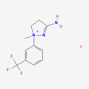 3-amino-1-methyl-1-[3-(trifluoromethyl)phenyl]-4,5-dihydro-1H-pyrazol-1-ium iodide