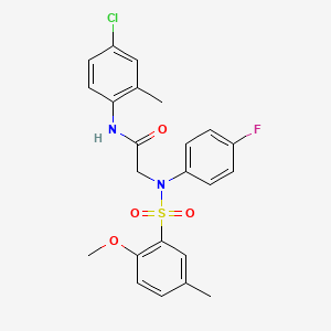 molecular formula C23H22ClFN2O4S B4926817 N~1~-(4-chloro-2-methylphenyl)-N~2~-(4-fluorophenyl)-N~2~-[(2-methoxy-5-methylphenyl)sulfonyl]glycinamide 