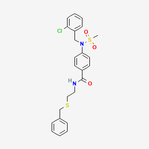 molecular formula C24H25ClN2O3S2 B4926824 N-[2-(benzylthio)ethyl]-4-[(2-chlorobenzyl)(methylsulfonyl)amino]benzamide 