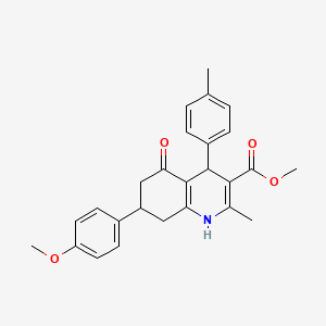 molecular formula C26H27NO4 B4926851 methyl 7-(4-methoxyphenyl)-2-methyl-4-(4-methylphenyl)-5-oxo-1,4,5,6,7,8-hexahydro-3-quinolinecarboxylate 