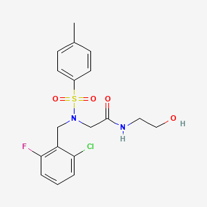 molecular formula C18H20ClFN2O4S B4926859 N~2~-(2-chloro-6-fluorobenzyl)-N~1~-(2-hydroxyethyl)-N~2~-[(4-methylphenyl)sulfonyl]glycinamide 