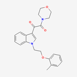 molecular formula C23H24N2O4 B4926867 1-{1-[2-(2-methylphenoxy)ethyl]-1H-indol-3-yl}-2-(4-morpholinyl)-2-oxoethanone 