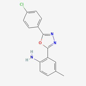 molecular formula C15H12ClN3O B4926874 2-[5-(4-chlorophenyl)-1,3,4-oxadiazol-2-yl]-4-methylaniline 