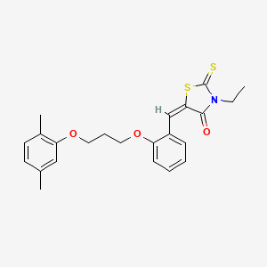 molecular formula C23H25NO3S2 B4926881 5-{2-[3-(2,5-dimethylphenoxy)propoxy]benzylidene}-3-ethyl-2-thioxo-1,3-thiazolidin-4-one 