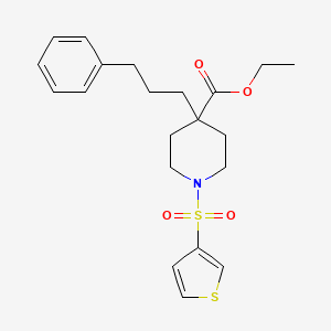 molecular formula C21H27NO4S2 B4926889 ethyl 4-(3-phenylpropyl)-1-(3-thienylsulfonyl)-4-piperidinecarboxylate 