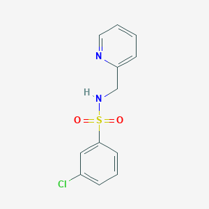 molecular formula C12H11ClN2O2S B492689 3-chloro-N-(pyridin-2-ylmethyl)benzenesulfonamide CAS No. 667913-42-0