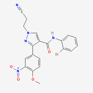 molecular formula C20H16BrN5O4 B4926920 N-(2-bromophenyl)-1-(2-cyanoethyl)-3-(4-methoxy-3-nitrophenyl)-1H-pyrazole-4-carboxamide 