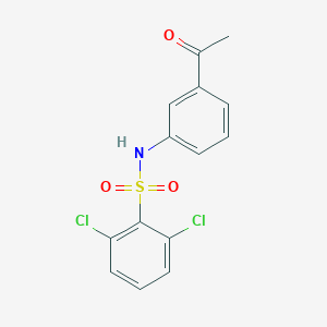 molecular formula C14H11Cl2NO3S B492693 N-(3-acetylphenyl)-2,6-dichlorobenzenesulfonamide 
