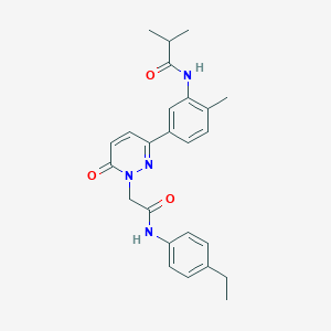 molecular formula C25H28N4O3 B4926944 N-[5-(1-{2-[(4-ethylphenyl)amino]-2-oxoethyl}-6-oxo-1,6-dihydro-3-pyridazinyl)-2-methylphenyl]-2-methylpropanamide 