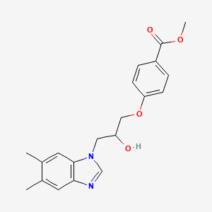 molecular formula C20H22N2O4 B4926952 methyl 4-[3-(5,6-dimethyl-1H-benzimidazol-1-yl)-2-hydroxypropoxy]benzoate 