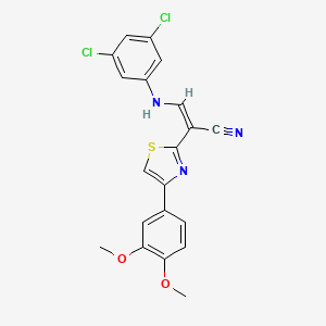 3-[(3,5-dichlorophenyl)amino]-2-[4-(3,4-dimethoxyphenyl)-1,3-thiazol-2-yl]acrylonitrile
