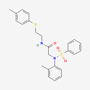 molecular formula C24H26N2O3S2 B4926988 N~2~-(2-methylphenyl)-N~1~-{2-[(4-methylphenyl)thio]ethyl}-N~2~-(phenylsulfonyl)glycinamide 