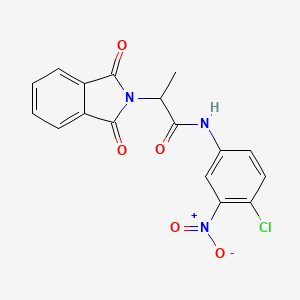 molecular formula C17H12ClN3O5 B4926989 N-(4-chloro-3-nitrophenyl)-2-(1,3-dioxo-1,3-dihydro-2H-isoindol-2-yl)propanamide 