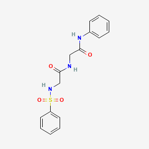 molecular formula C16H17N3O4S B4926999 N-(phenylsulfonyl)glycyl-N~1~-phenylglycinamide 