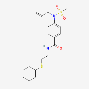 molecular formula C19H28N2O3S2 B4927005 4-[allyl(methylsulfonyl)amino]-N-[2-(cyclohexylthio)ethyl]benzamide 