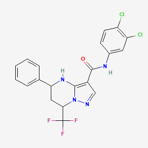 molecular formula C20H15Cl2F3N4O B4927007 N-(3,4-dichlorophenyl)-5-phenyl-7-(trifluoromethyl)-4,5,6,7-tetrahydropyrazolo[1,5-a]pyrimidine-3-carboxamide 
