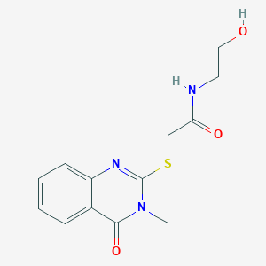 molecular formula C13H15N3O3S B492702 N-(2-hydroxyethyl)-2-(3-methyl-4-oxoquinazolin-2-yl)sulfanylacetamide CAS No. 638137-30-1