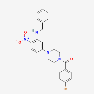 molecular formula C24H23BrN4O3 B4927042 N-benzyl-5-[4-(4-bromobenzoyl)-1-piperazinyl]-2-nitroaniline 