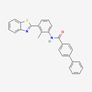 molecular formula C27H20N2OS B4927059 N-[3-(1,3-benzothiazol-2-yl)-2-methylphenyl]-4-biphenylcarboxamide 