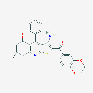 3-Amino-2-(2,3-dihydro-1,4-benzodioxine-6-carbonyl)-7,7-dimethyl-4-phenyl-6,8-dihydrothieno[2,3-b]quinolin-5-one