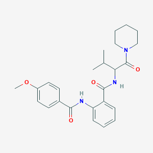 molecular formula C25H31N3O4 B4927101 2-[(4-methoxybenzoyl)amino]-N-[2-methyl-1-(1-piperidinylcarbonyl)propyl]benzamide 