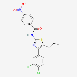 molecular formula C19H15Cl2N3O3S B4927105 N-[4-(3,4-dichlorophenyl)-5-propyl-1,3-thiazol-2-yl]-4-nitrobenzamide 