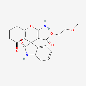 2-methoxyethyl 2-amino-2',5-dioxo-1',2',5,6,7,8-hexahydrospiro[chromene-4,3'-indole]-3-carboxylate