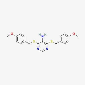 molecular formula C20H21N3O2S2 B4927142 4,6-bis[(4-methoxybenzyl)thio]-5-pyrimidinamine 