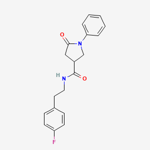molecular formula C19H19FN2O2 B4927172 N-[2-(4-fluorophenyl)ethyl]-5-oxo-1-phenyl-3-pyrrolidinecarboxamide 