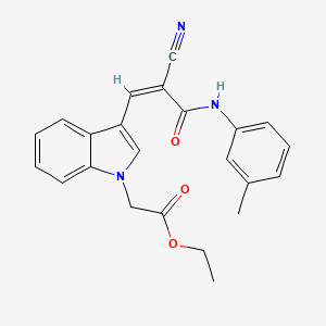 ethyl (3-{2-cyano-3-[(3-methylphenyl)amino]-3-oxo-1-propen-1-yl}-1H-indol-1-yl)acetate