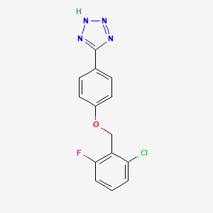 molecular formula C14H10ClFN4O B4927196 5-{4-[(2-chloro-6-fluorobenzyl)oxy]phenyl}-1H-tetrazole 
