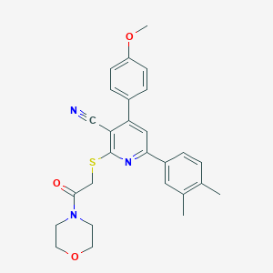 6-(3,4-Dimethylphenyl)-4-(4-methoxyphenyl)-2-((2-morpholino-2-oxoethyl)thio)nicotinonitrile
