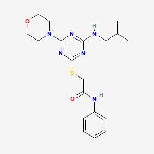 molecular formula C19H26N6O2S B4927206 2-{[4-(isobutylamino)-6-(4-morpholinyl)-1,3,5-triazin-2-yl]thio}-N-phenylacetamide 