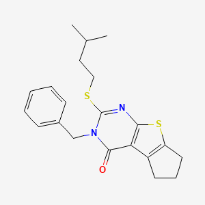 molecular formula C21H24N2OS2 B4927210 3-benzyl-2-[(3-methylbutyl)thio]-3,5,6,7-tetrahydro-4H-cyclopenta[4,5]thieno[2,3-d]pyrimidin-4-one 