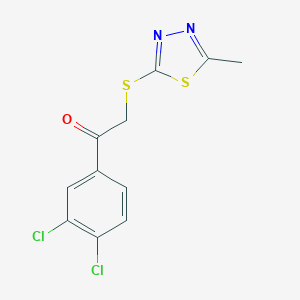 molecular formula C11H8Cl2N2OS2 B492722 1-(3,4-Dichlorophenyl)-2-((5-methyl-1,3,4-thiadiazol-2-yl)thio)ethanone CAS No. 671200-48-9