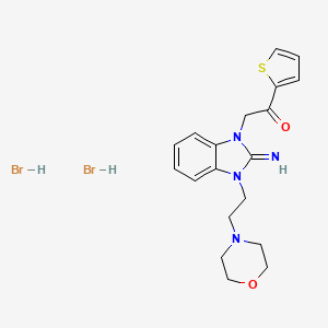 molecular formula C19H24Br2N4O2S B4927248 2-{2-imino-3-[2-(4-morpholinyl)ethyl]-2,3-dihydro-1H-benzimidazol-1-yl}-1-(2-thienyl)ethanone dihydrobromide 