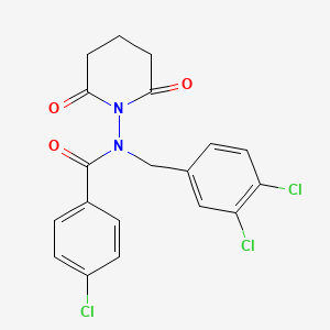 molecular formula C19H15Cl3N2O3 B4927259 4-chloro-N-(3,4-dichlorobenzyl)-N-(2,6-dioxo-1-piperidinyl)benzamide 