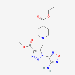 molecular formula C15H21N7O5 B4927300 ethyl 1-{[1-(4-amino-1,2,5-oxadiazol-3-yl)-4-(methoxycarbonyl)-1H-1,2,3-triazol-5-yl]methyl}-4-piperidinecarboxylate 