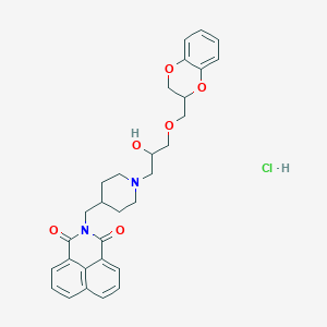 molecular formula C30H33ClN2O6 B4927301 2-({1-[3-(2,3-dihydro-1,4-benzodioxin-2-ylmethoxy)-2-hydroxypropyl]-4-piperidinyl}methyl)-1H-benzo[de]isoquinoline-1,3(2H)-dione hydrochloride 