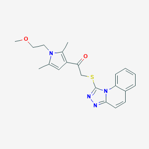1-[1-(2-Methoxyethyl)-2,5-dimethylpyrrol-3-yl]-2-([1,2,4]triazolo[4,3-a]quinolin-1-ylsulfanyl)ethanone