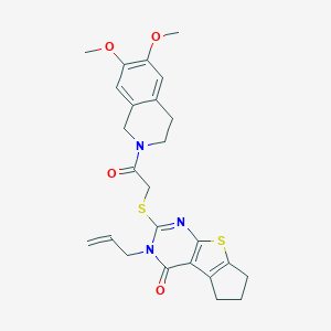 3-allyl-2-((2-(6,7-dimethoxy-3,4-dihydroisoquinolin-2(1H)-yl)-2-oxoethyl)thio)-6,7-dihydro-3H-cyclopenta[4,5]thieno[2,3-d]pyrimidin-4(5H)-one