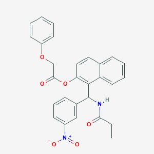 molecular formula C28H24N2O6 B4927353 1-[(3-nitrophenyl)(propionylamino)methyl]-2-naphthyl phenoxyacetate 