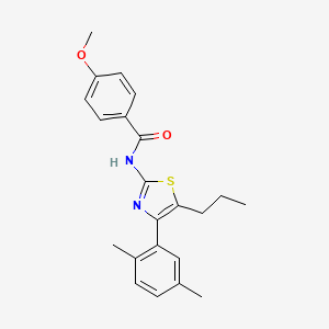 molecular formula C22H24N2O2S B4927371 N-[4-(2,5-dimethylphenyl)-5-propyl-1,3-thiazol-2-yl]-4-methoxybenzamide 