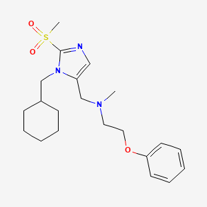 molecular formula C21H31N3O3S B4927375 N-{[1-(cyclohexylmethyl)-2-(methylsulfonyl)-1H-imidazol-5-yl]methyl}-N-methyl-2-phenoxyethanamine 