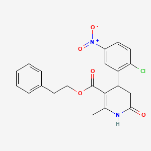 2-phenylethyl 4-(2-chloro-5-nitrophenyl)-2-methyl-6-oxo-1,4,5,6-tetrahydro-3-pyridinecarboxylate