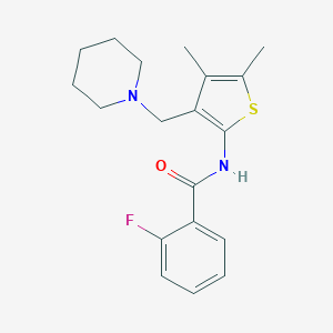 N-[4,5-dimethyl-3-(1-piperidinylmethyl)-2-thienyl]-2-fluorobenzamide