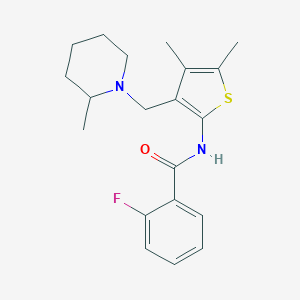 N-{4,5-dimethyl-3-[(2-methyl-1-piperidinyl)methyl]-2-thienyl}-2-fluorobenzamide