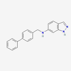 molecular formula C20H17N3 B4927440 N-(4-biphenylylmethyl)-1H-indazol-6-amine 