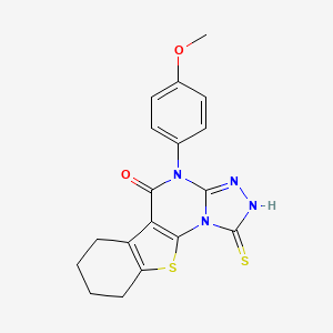 molecular formula C18H16N4O2S2 B4927447 1-mercapto-4-(4-methoxyphenyl)-6,7,8,9-tetrahydro[1]benzothieno[3,2-e][1,2,4]triazolo[4,3-a]pyrimidin-5(4H)-one 